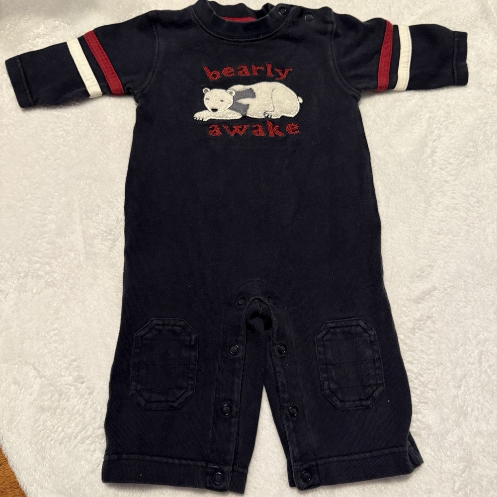 2008 GYMBOREE Baby Boy One Piece Navy‎ Bear Outfit 3-6 Months